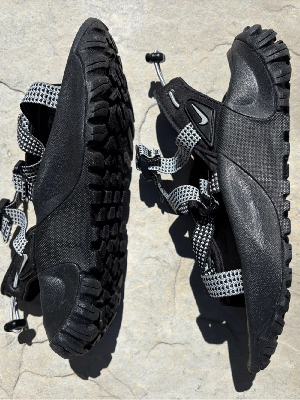 Nike Black Water Sandals with Black and White Straps
